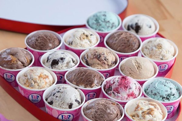 Ice cream samples from Baskin Robbins
