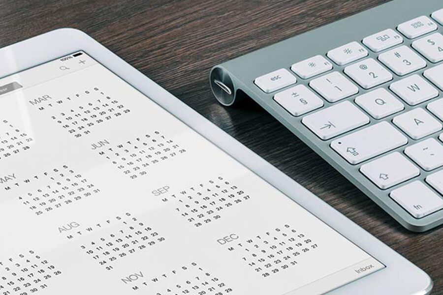 Calendar and keyboard