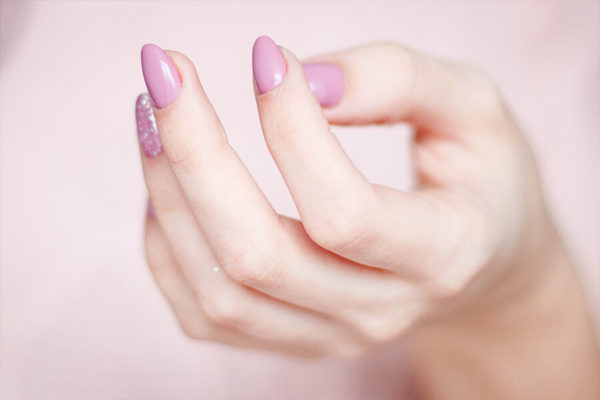 Pink nail polish from Belle Nails & Spa