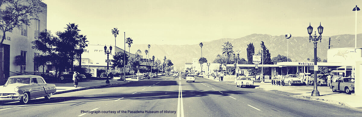 Old photograph of South Lake Avenue courtesy of Pasadena Museum of History