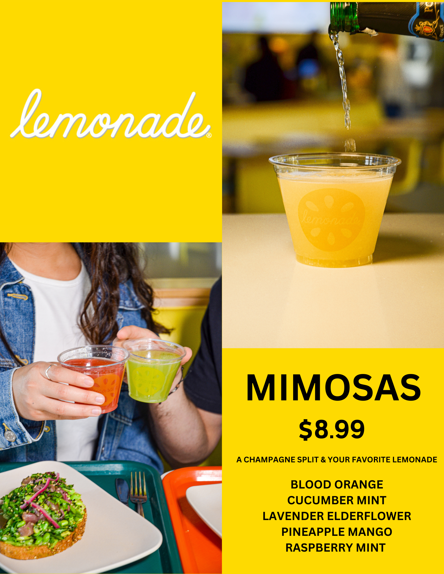 Mimosas at Lemonade on South Lake Avenue in Pasadena